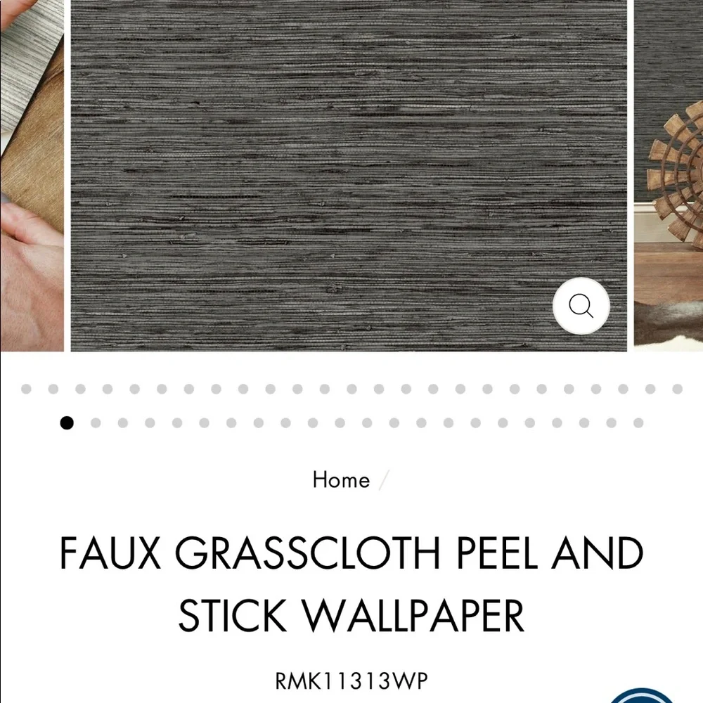 Roommates single roll of wallpaper grass cloth pattern